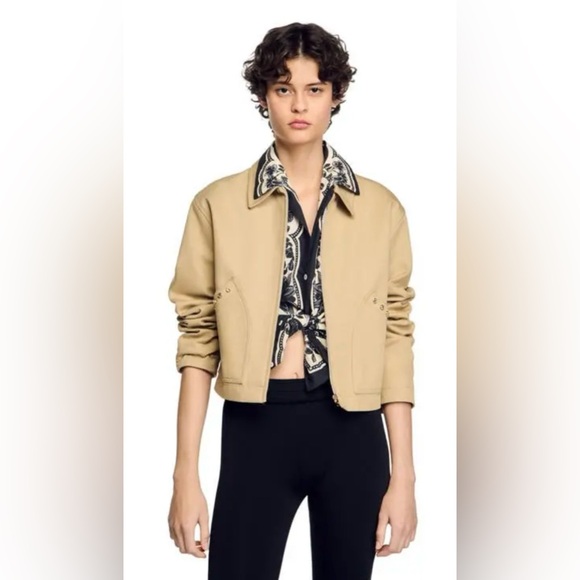 Sandro Jackets & Blazers - Sandro Cropped Shirt Jacket / Size 34
